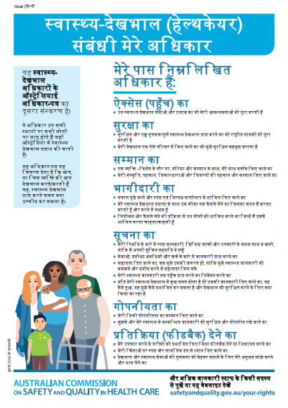 Charter of Healthcare Rights - Hindi