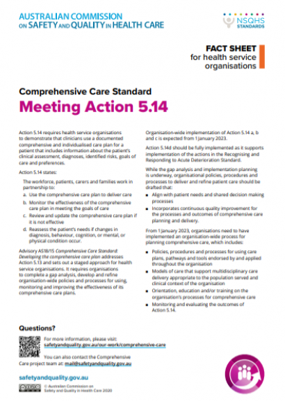 Meeting Action 5.14 - Comprehensive Care Standard