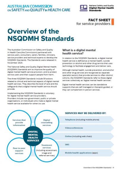 Fact sheet - Overview of the NSQDMH Standards