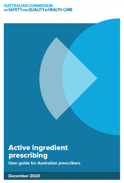 Front cover of the Active ingredient prescribing user guide