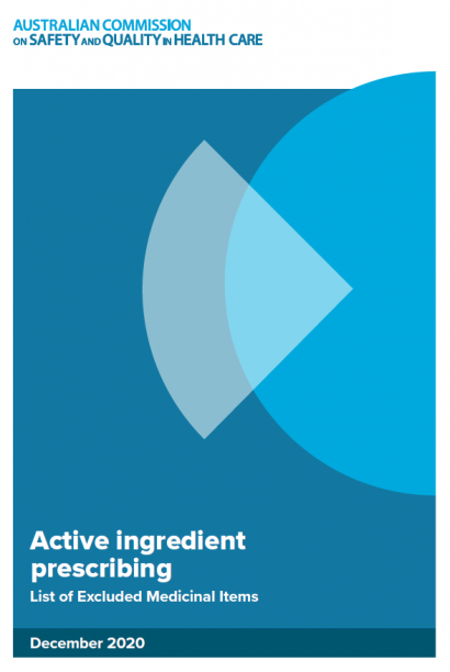 Front cover of the List of Excluded Medicinal Items (LEMI) for active ingredient prescribing