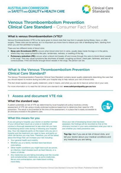 Thumbnail for VTE CCS Consumer Fact Sheet