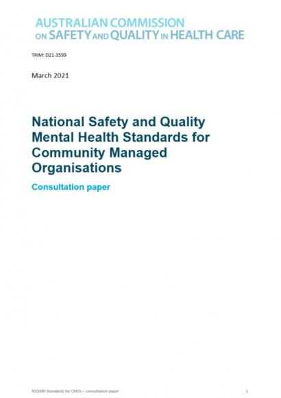NSQMH Standards for CMOs - Consultation paper thumbnail