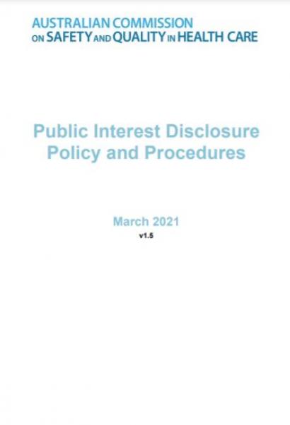 Public Interest Disclosure Policy and Procedures