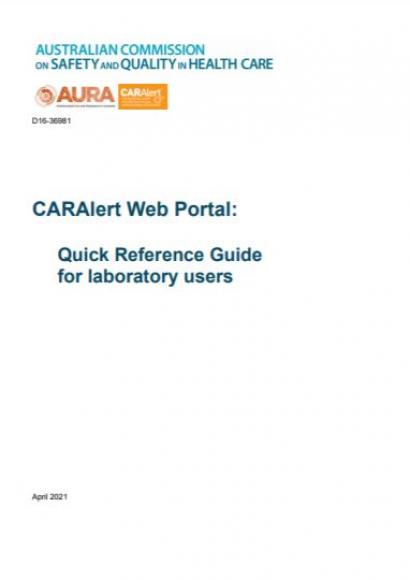 CARAlert Web Portal - Quick reference guide