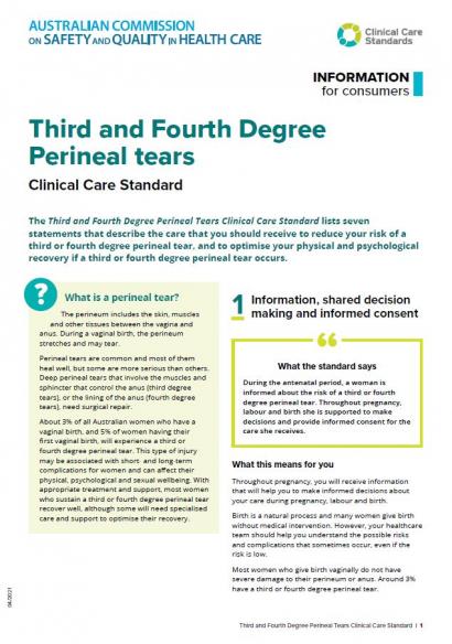 Thumbnail for Information for Women - Third and Fourth Degree Perineal Tears