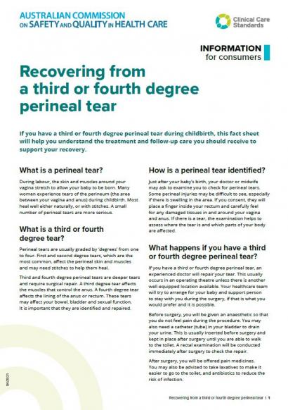 Recovering from a third or fourth degree perineal tear thumbnail