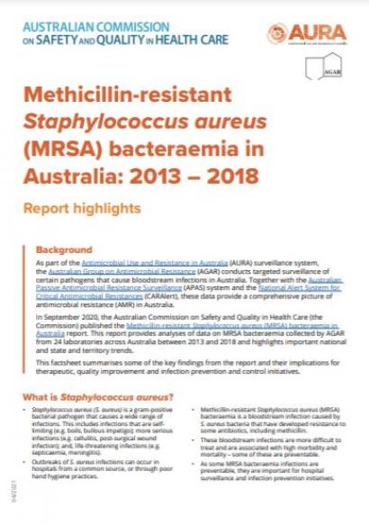 MRSA bacteraemia in Australia: 2013-2018