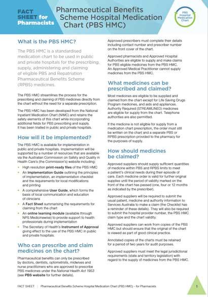 PBS HMC Fact Sheet for pharmacists
