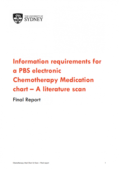 Information requirements for a PBS eCMC literature scan - January 2021
