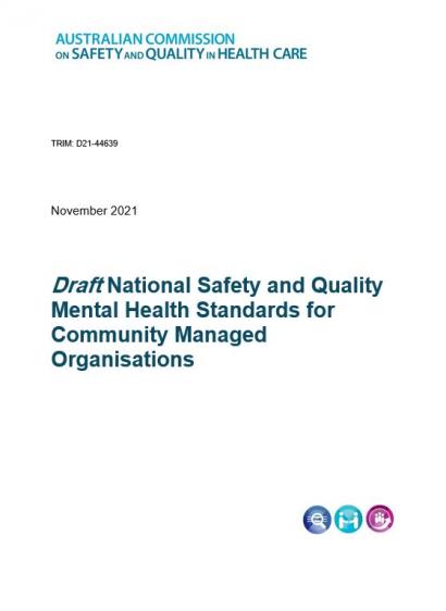 Draft NSQMH Standards for CMOs
