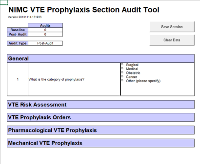 National Inpatient Medication Chart VTE Prophylaxis audit tool
