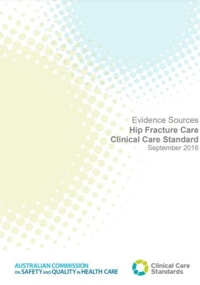 Hip Fracture Clinical Care Standard Evidence Sources picture of cover page
