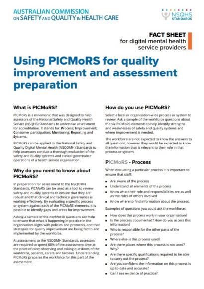 NSQDMH Standards PICMoRS fact sheet