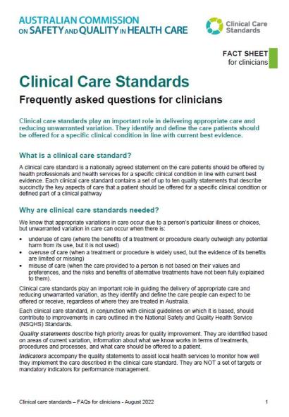 Clinical Care Standards