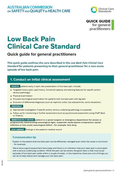 low back pain