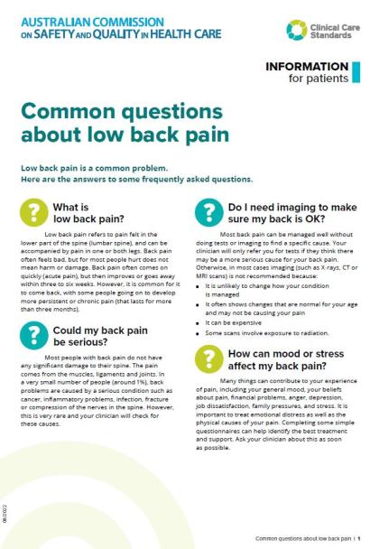 low back pain
