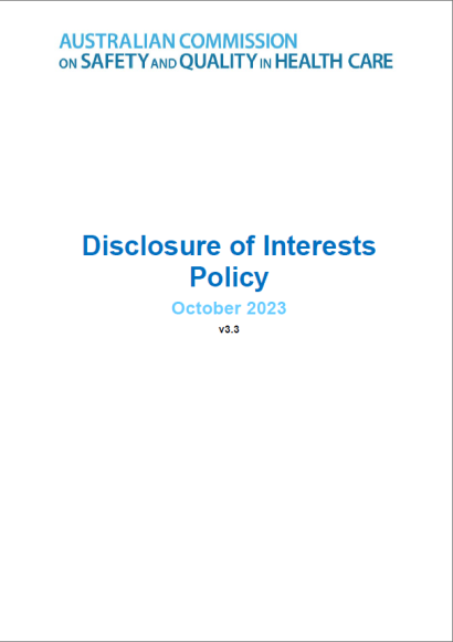 ACSQHC Disclosure of Interests Policy