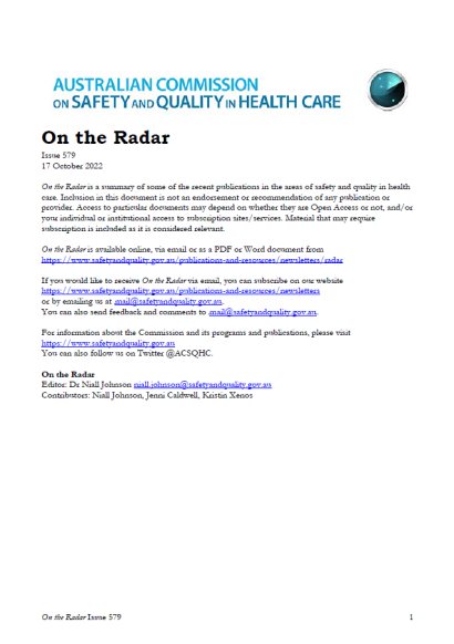 Image of On the Radar Issue 579