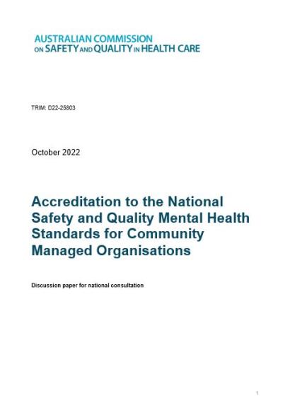 Accreditation scheme for the NSQMH Standards for CMOs
