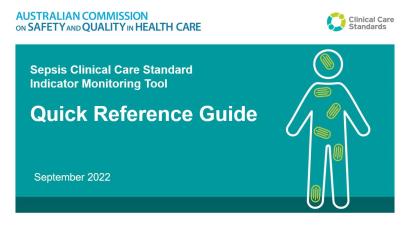 Small picture of presentation - Sepsis Indicator Monitoring Tool – Quick reference guide