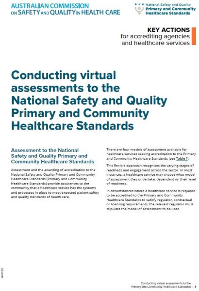 Fact Sheet on conducting virtual assessments for Primary and Community Healthcare Standards
