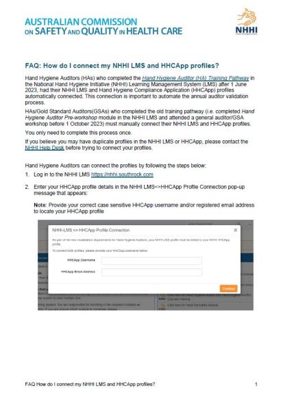 FAQ How do I connect my NHHI LMS and HHCApp profiles