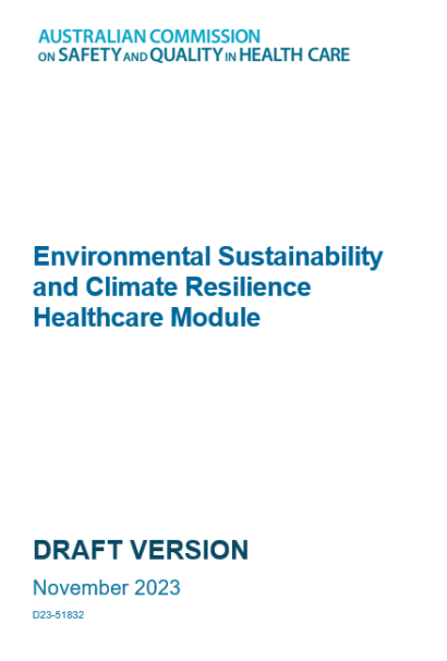 Front page publication of November 2023 draft Module