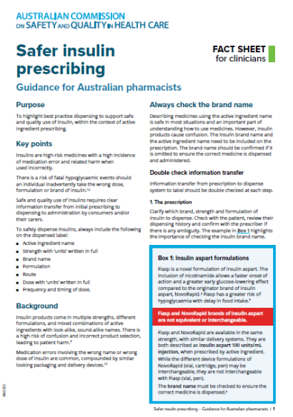 Safer insulin prescribing - guidance for Australian prescribers_thumbnail