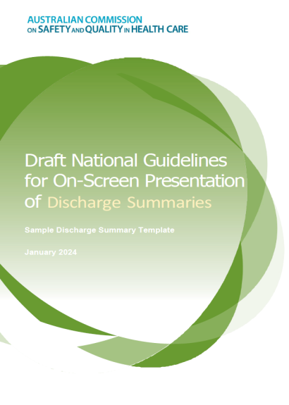 National guidelines discharge summary template