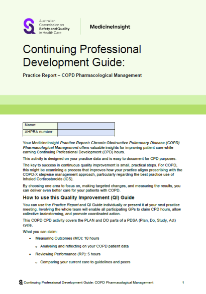 MedicineInsight QI Guide COPD Pharmacological Management