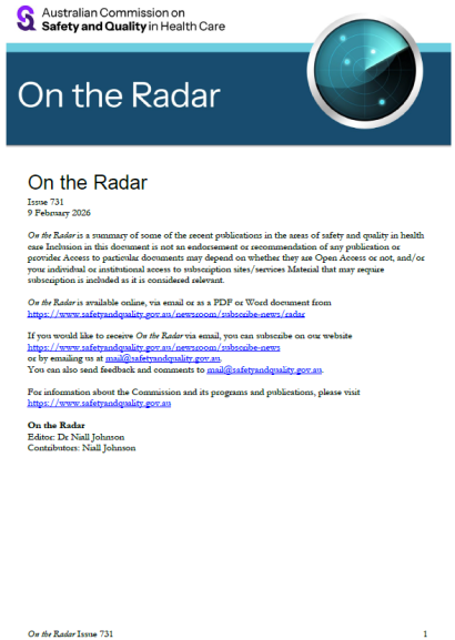 Front page image of On the Radar Issue 731