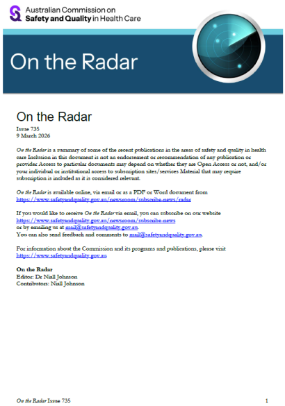 Front page image of On the Radar Issue 735