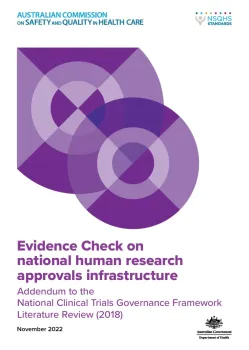 Thumbnail image for the Evidence Check on national human research approvals infrastructure literature review