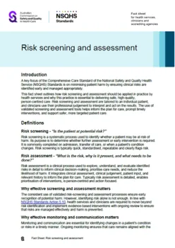 Cover image of 'Risk screening and assessment' document