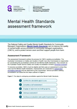 Cover of Mental Health Standards assessment framework