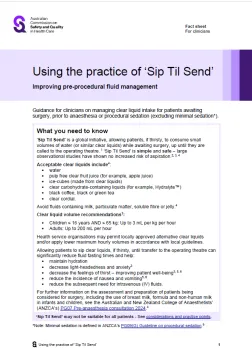 Thumbnail for the Sip Til Send fact sheet for clinicians 