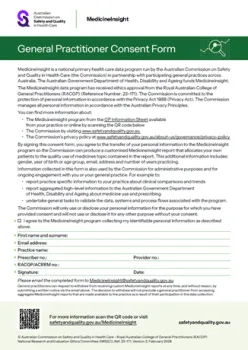 Cover image of 'MedicineInsight General Practitioner Consent Form' document