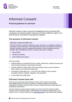 Thumbnail image for the informed consent - practical guidance for clinicians