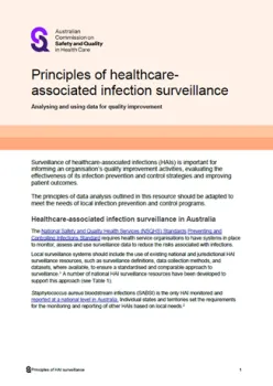 Cover image of 'Principles of healthcare-associated infection surveillance - Analysing and using data for quality improvement' document