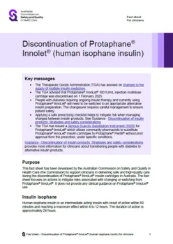 Cover image of 'Discontinuation of Protaphane® Innolet® (human isophane insulin)' document