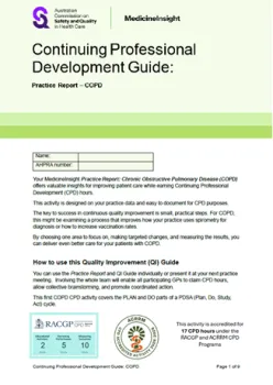Cover image of 'MedicineInsight CPD Guide: COPD Diagnosis and Management' document