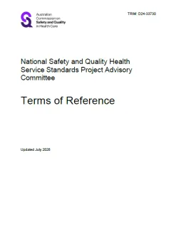 Thumbnail image for the National Safety and Quality Health Service Standards Project Advisory Committee - Terms of Reference