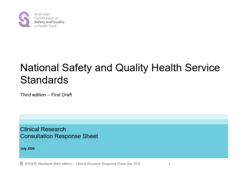 Thumbnail image for the National Clinical Trials consultation response sheet