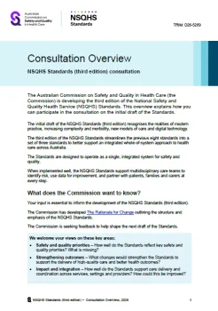 Thumbnail image for the Consultation Oview - NSQHS Standards (third edition)