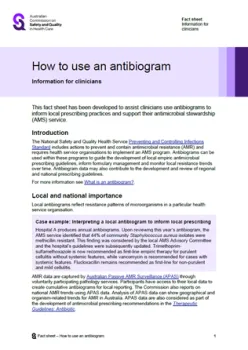 Cover of 'How to use an antibiogram - Information for clinicians' document