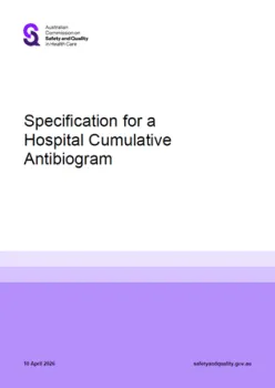 Cover of 'Specification for a Hospital Cumulative Antibiogram' document