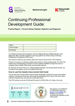 Cover of 'MedicineInsight CPD Guide: CKD Detection and Diagnosis' document