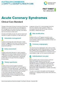 Thumbnail image of the Acute Coronary Syndromes Clinician Fact Sheet