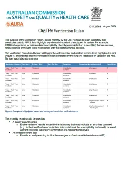 APAS - OrgTRx User Guide - Verification Rules